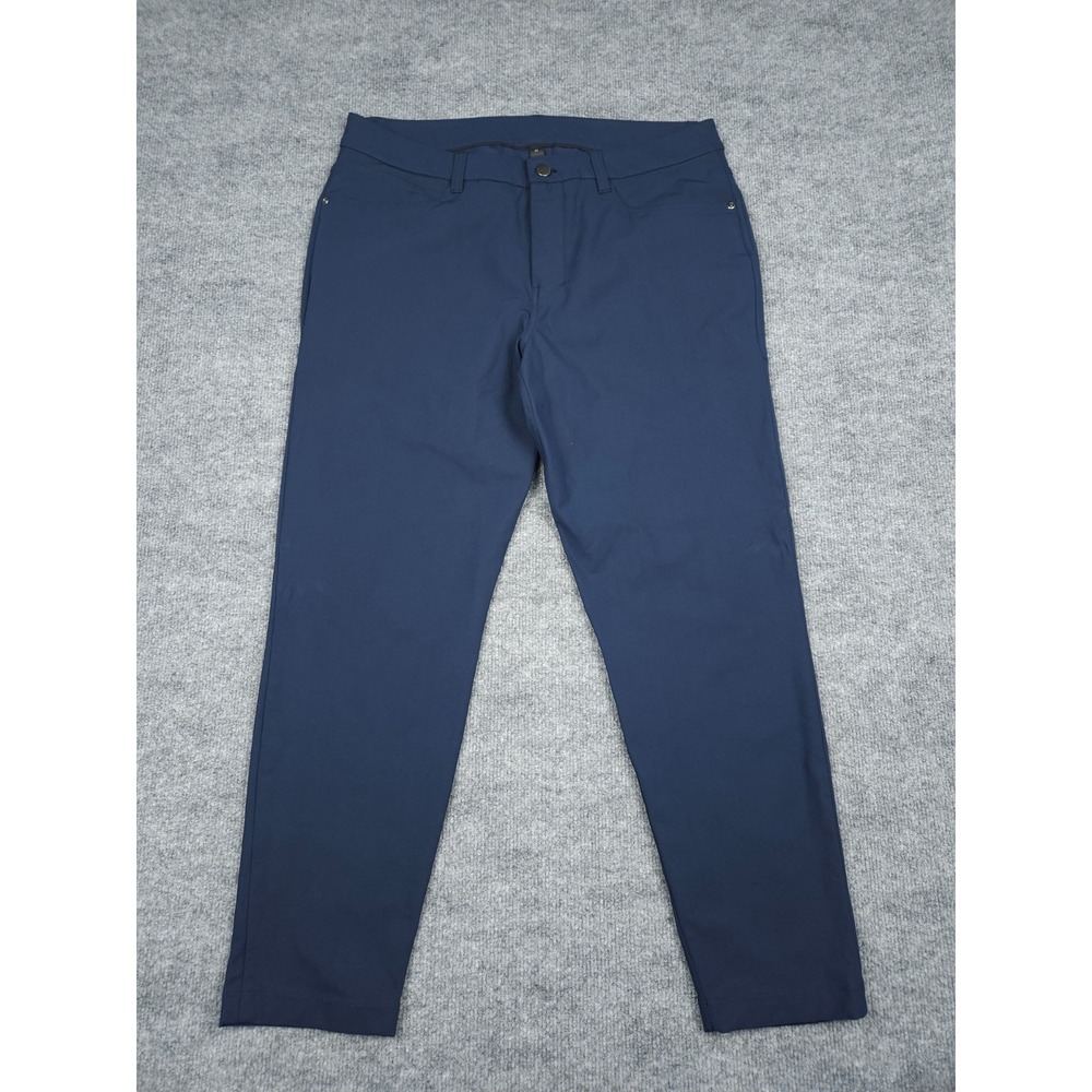 Lululemon ABC Slim-Fit 5 Pocket Pant Men's 34 x 27 Blue Warpstreme Tech Chino